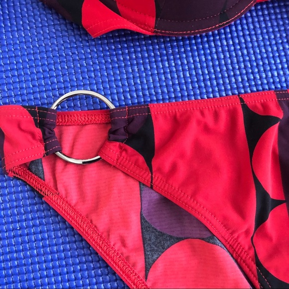 Huit Swim Huit Plage Red Retro Print Bikini Swimsuit Poshmark